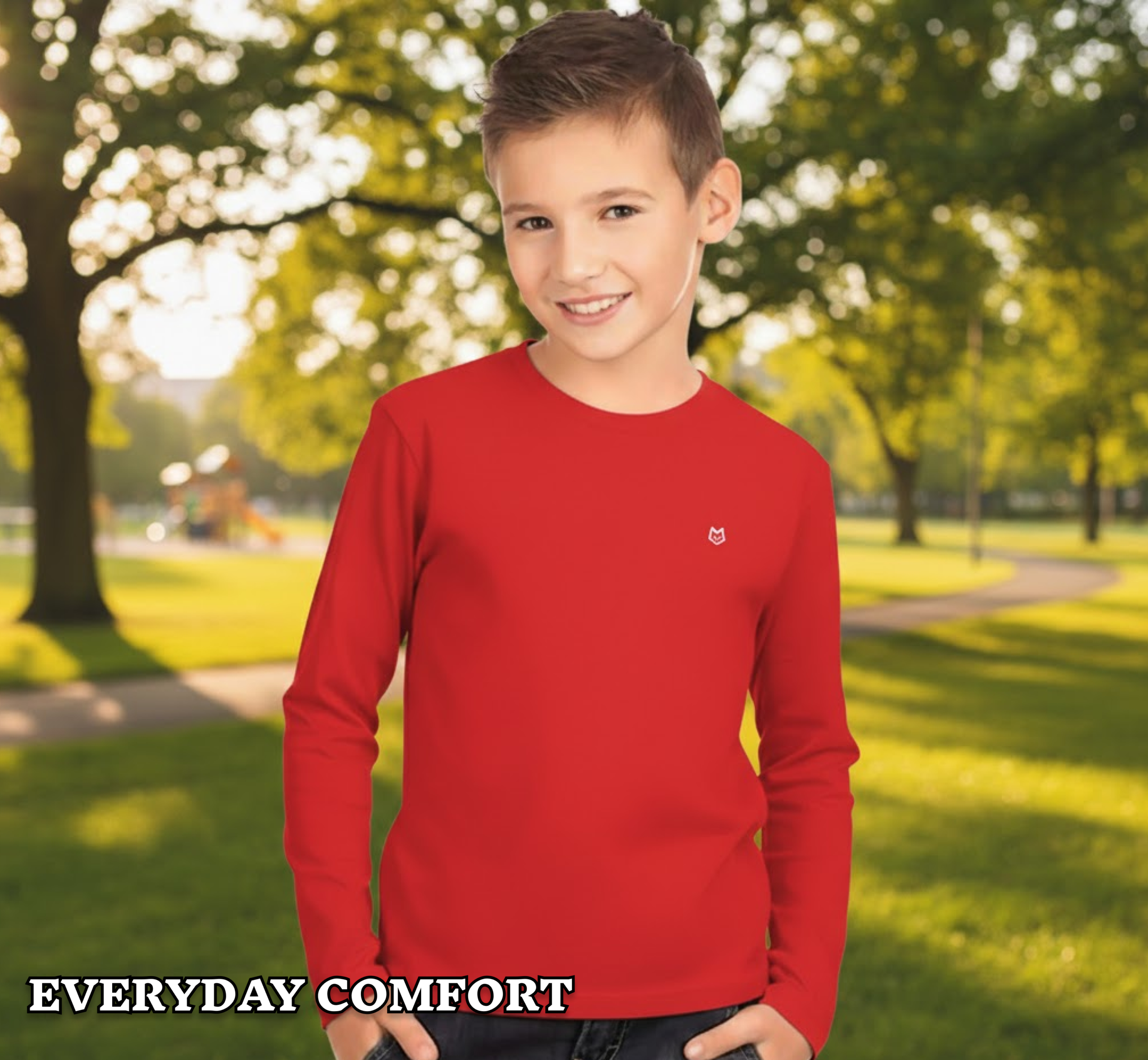 Boys’ Solid Round Neck Full Sleeve T-Shirt - Image 2