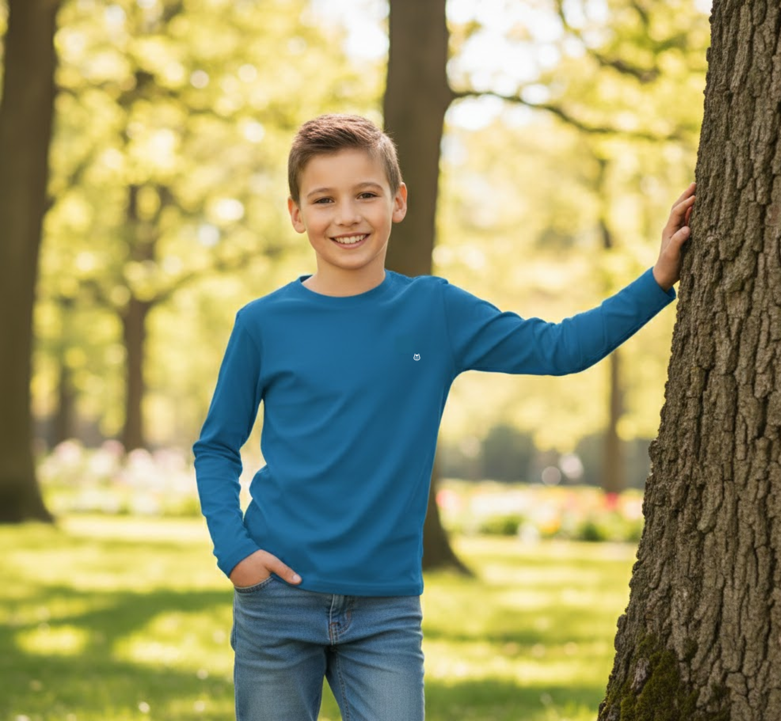 Boys’ Solid Round Neck Full Sleeve T-Shirt - Image 3