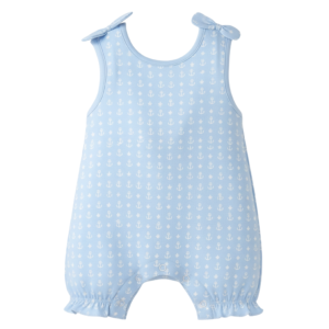 Baby Cotton Sleeveless Romper with Anchor Print – Soft and Comfortable Wear