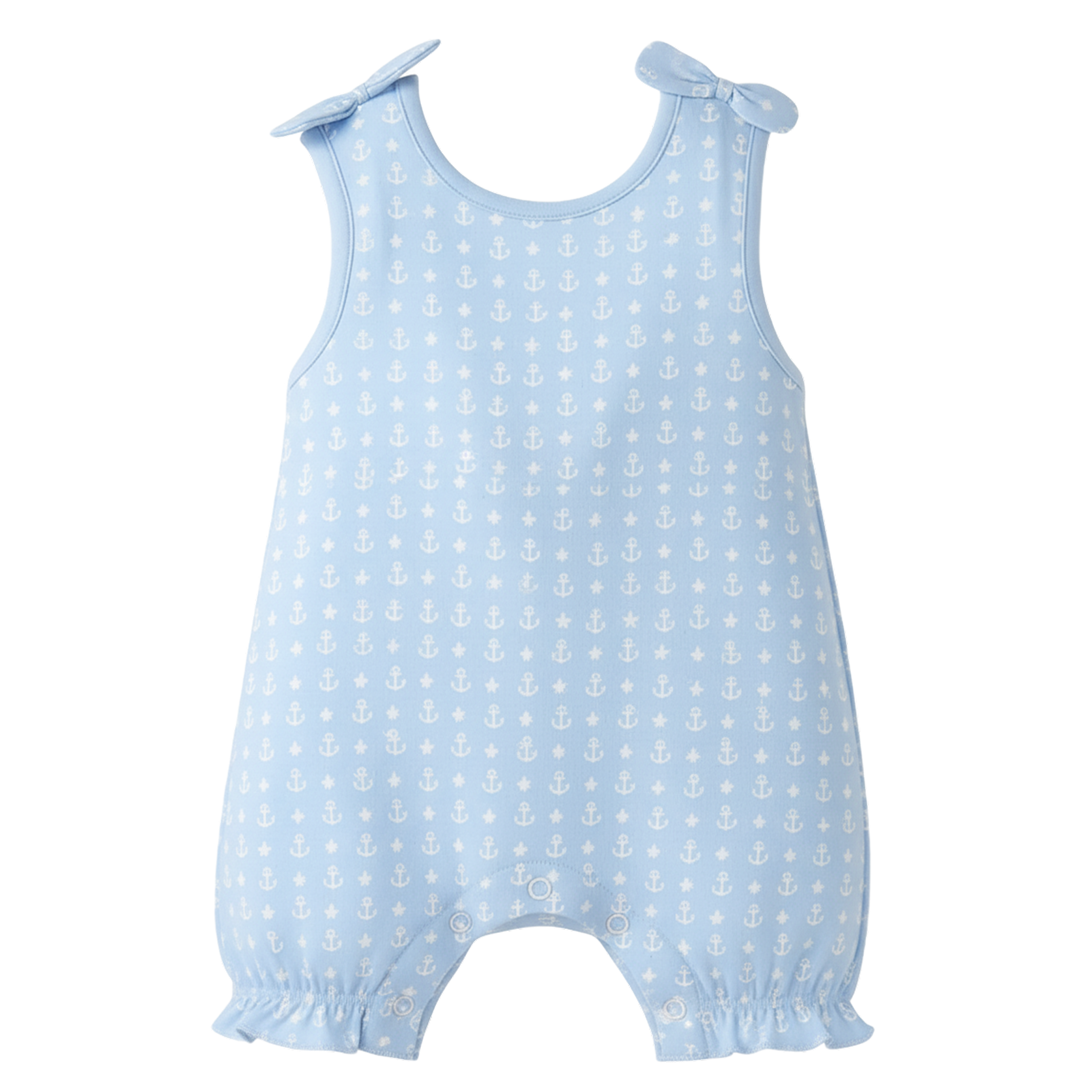 Baby Cotton Sleeveless Romper with Anchor Print – Soft and Comfortable Wear