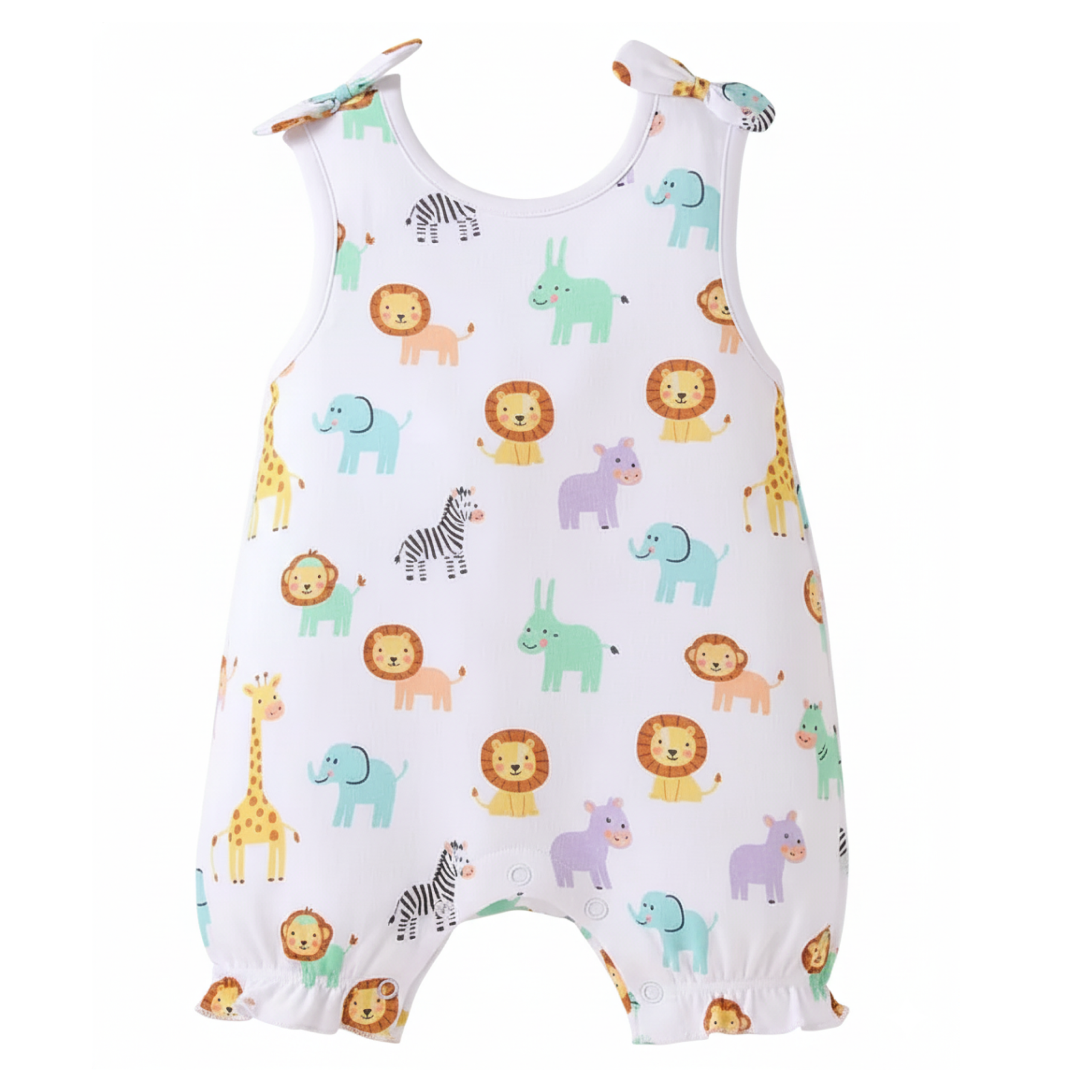 Baby Cotton Sleeveless Romper with Animal Print – Soft and Comfortable Wear