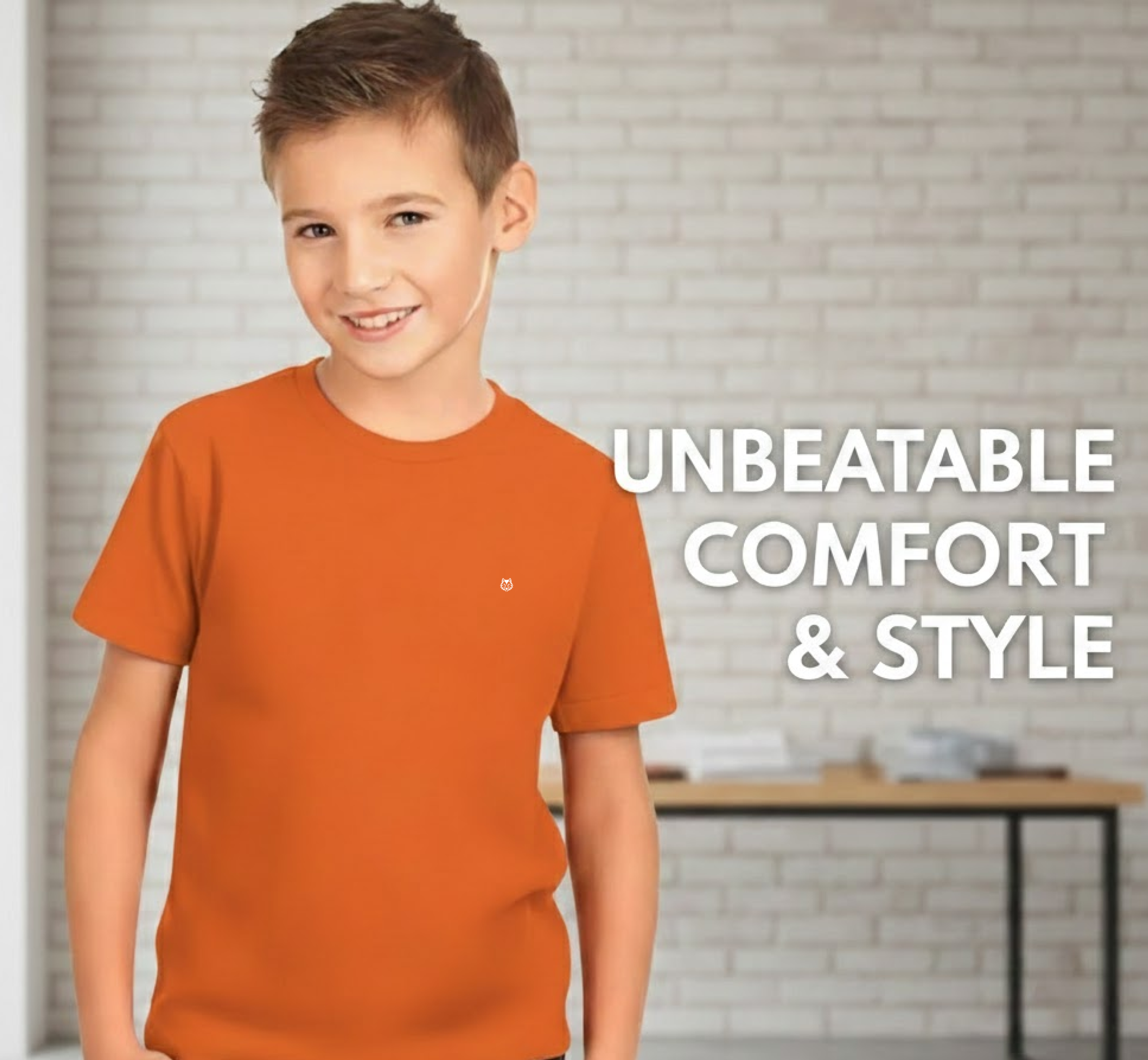 Kids Solid Round Neck Cotton T-Shirt for Boys - Image 3